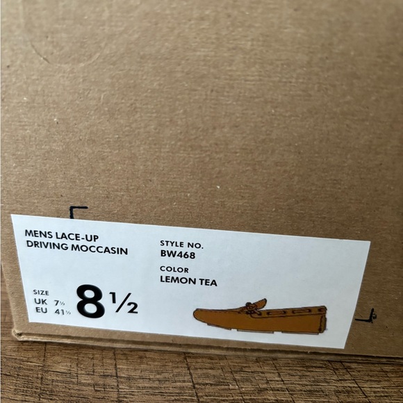 J. Crew Men's Lace Up Driving Moccasin Brown Leather Loafers - Picture 9 of 9